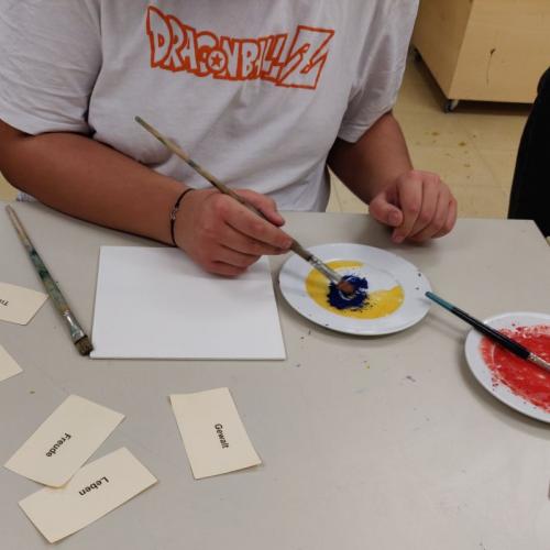 Mischen der Farbe Blau